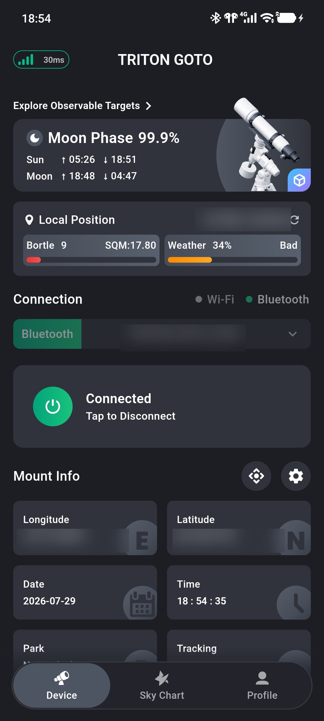 TRITON GOTO mobile Device screen